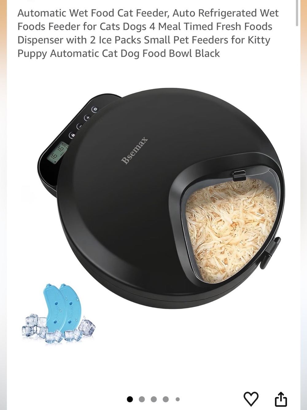 Automatic pet food feeder for 4 meals with timer NIOB